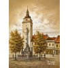 Obraz Trnava veža r.1947, VBart PREVEDENIE: OBRAZ na plátne blindrám, ROZMER v cm/TYP OKRAJA: 75x50