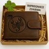 Kožená peňaženka so znamením zverokruhu - Škorpión (23. októbra – 21. novembra) Dárek pro štěstí s péčí (impregnováno + dárkově baleno + pravý čtyřlístek) grafitová