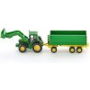 SIKU Farmer 1843 - John Deere s čelním nakladačem a přívěsem 1:87