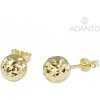 ADANITO BRN1268G - Zlaté náušnice pecky 6 mm 0.95 g