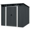 Strend Pro záhradný domček plechový, antracit, 238x193x202 cm