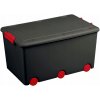 Úložný box na hračky Tega Baby čierny, plast, 60 l, 57x36x29 cm