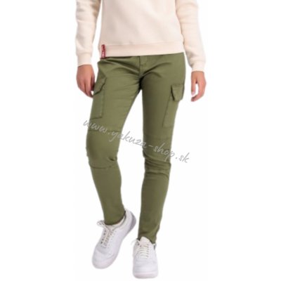 Alpha Industries dámske nohavice Cargo Zip pant olive zelená