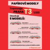 Papierový model - Set 5ks Električky Praha rady T3 1:100
