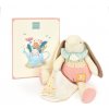 DOUDOU Dárková sada Králíček Ciboulette s dečkou - 28 cm - růžová