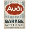 Plechová ceduľa Audi Garage - Parts & Service, 30 x 40 cm