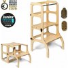 Učiaca veža Step'n'Sit Ette Tete - drevená, mosadzné spony uni