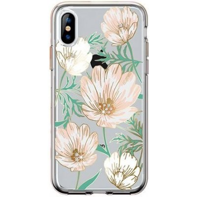 Púzdro Comma Magnolia Crystal Flower Series iPhone XS - biele