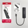 AXAGON HUE-C1C, 4x USB 5Gbps TRAVEL hub, napájací konektor USB-C, kábel USB-C 19 cm