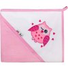 Akuku Detská osuška 100x100cm so sovou 2018 ružová