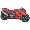 Nažehľovacia záplata - motorka - červená - rozmer 8,5 cm x 5,5 cm