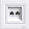 Schneider Electric Asfora EPH4800121 Zas.dat.2xRJ45 kat.6 UTP biela