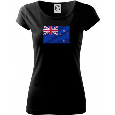 Nový Zéland fotka vlajky Pure dámske tričko Čierna