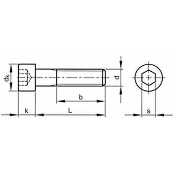 Skrutka valcová hlava - inbus DIN 912 M10x1,25x40-12.9