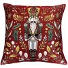 Žakárová vianočná obliečka na vankúš s motívom luskáčika, 50x50 cm
