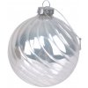 DECOLED Plastová guľa priem. 10 cm strieborná 6× lesklá