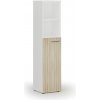 Kombinovaná kancelárska skriňa PRIMO WHITE, dvere na 3 poschodia, 400 x 420 x 1781 mm, biela/dub prírodná
