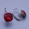 Náušnice Swarovski kocky Crystal 10mm výber farieb Light Siam ( svetlo červená )