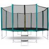 Trampolína Aga SPORT PRO 366 cm Dark Green + ochranná sieť + schodíky