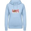 AWDis Hoodie Mikina - Dizajn s témou Pes a Láska - Nebeská modrá - L - Dámske