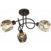 GLOBO 54357-3B INDIANA stropné svietidlo 3xE14 D380mm čierna matná, zlatá, dymová