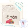 Body s potlačou New Baby Už mám 1 rok ružové - darčekové balenie