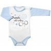 Body dlhý rukáv s vtipným textom Baby Nellys, Trenér celé rodiny, veľ. 62, 62 (2-3m)