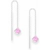 Strieborné prevliekacie náušnice Aris – SVETLORUŽOVÉ