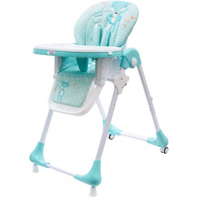 New Baby Jedálenská stolička - ekokoža a vložka pre bábätká, Minty Fox