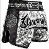 8 WEAPONS Muay Thai šortky Carbon, Sak Yant Tigers - biele