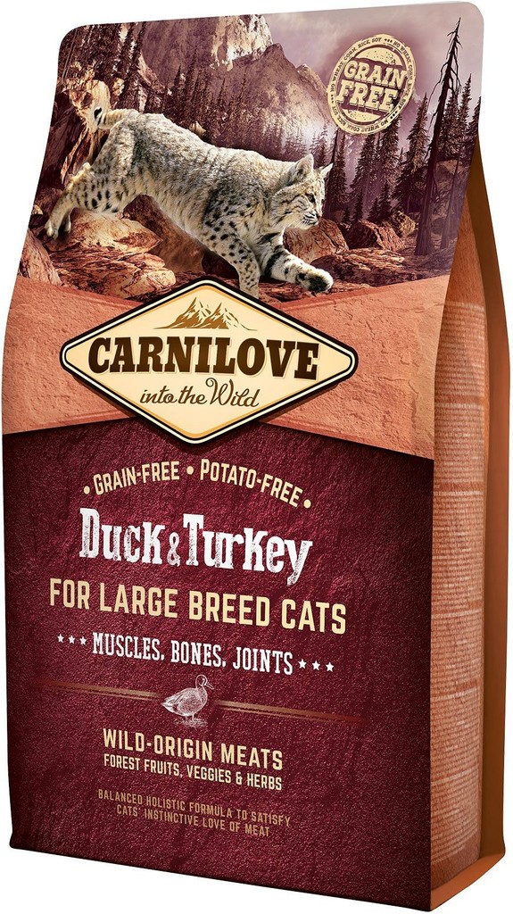 Carnilove Duck & Turkey for Large Breed Cats Muscles Bones Joints 2 kg