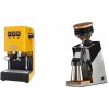Gaggia New Classic E24, yellow + Eureka Mignon Single Dose PRO, Chrome & Oak