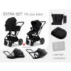 MOONPIÚ Extra set Black chrome - ONYX BLACK kombinovaný kočík