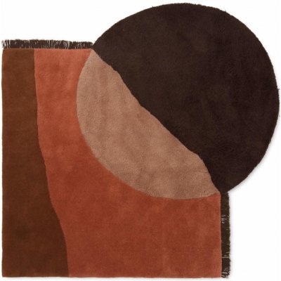 Ferm Living View Tufted Rug red brown