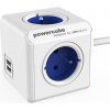 Zásuvka prodluž. PowerCube EXTENDED USB, Blue, 4 rozbočka, 2x USB, kabel 1,5m