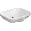 Duravit D-Code - Umývadlo zápustné, 56x40 cm, s prepadom, bez otvoru na batériu, biela 0338560000
