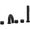 Paffoni Jo - Batéria na okraj vane, 5-otvorová inštalácia, s telesom, matná čierna JO044NO