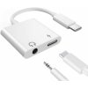 AppleKing 2v1 USB-C adaptér s portom 3,5 mm jack / USB-C na iPhone/iPad - biely - možnosť vrátiť tovar ZADARMO do 30tich dní