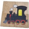 Drevené puzzle T-Wood puzzle mašinka/snehuliak - 4 dieliky (8595619702015)
