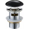 Mexen uzatvárateľná umývadlová výpusť guľatý, ClickClack, velká zátka, s prepadom, Čierna keramická, 79920-75