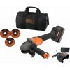 BLACK+DECKER Aku uhlová brúska 115 mm 18 V, 1x 2,0 Ah BCG6L8D1S