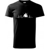 EKG bubeník - Klasické pánske tričko vyššej gramáže - 4XL ( Čierna )