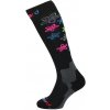 BLIZZARD Viva Flowers ski socks junior,black/flowers Čierna
