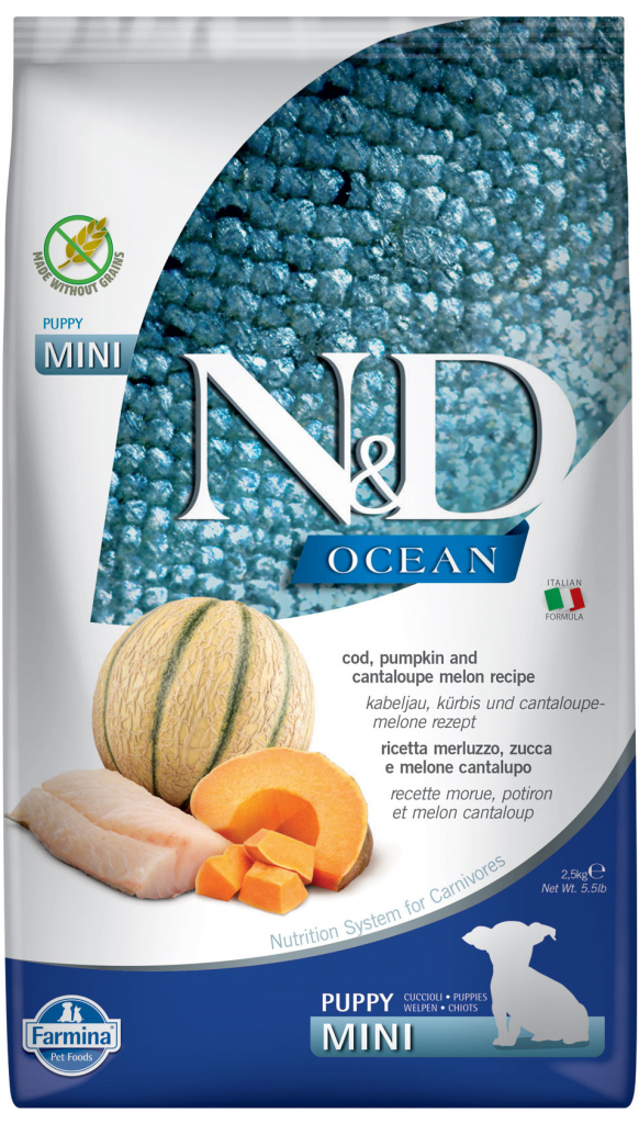 N&D Dog Ocean Pumpkin GF Puppy Mini, Cod & Cantaloupe melon 2,5 kg