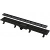 Alcadrain Podlahový žľab Simple 850 mm, s okrajom pre perforovaný rošt, čierna matná, APZ10BLACK-850M