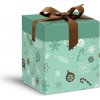 MFP vianočná darčeková krabica s vekom, rozmer 12x12x15cm, zelená s potlačou