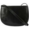 TALIANSKE Stredná dámska kožená kabelka crossbody Talianska čierna Vera pelle Viera