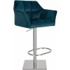 Design-Shop Barová stolička Damaso E - zamat, nerez rám - Zelená