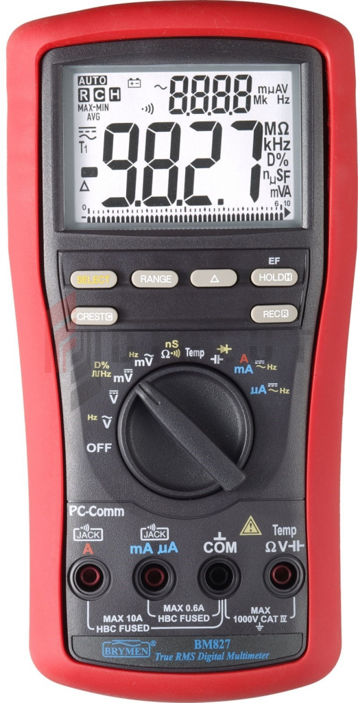 BM827s Multimeter TRMS, Temp, duálny LCD, USB Brymen