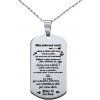 Ocelový přívěsek s řetízkem dog tag pro muže s nápisem: Můj milovaný muži... RRC0386N